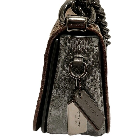 Coach Swagger Shoulder Bag 20 in Metallic Striped Mixed Snakeskin - Picture 6 of 16